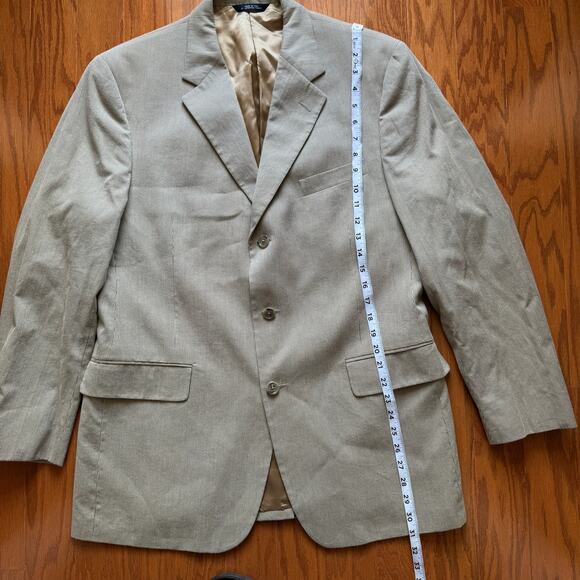 Brooks Brothers Blazer Men’s 41R Tan Cotton Stripe Jacket USA Made Classic Fit - Picture 14 of 15